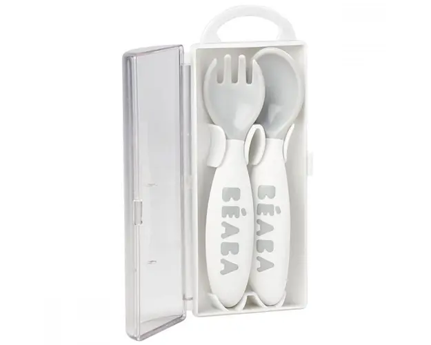 Set lingurita si furculita ergonomica Gri