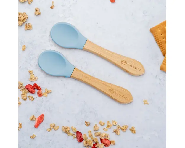 Set lingurite din bambus AppeKids Aqua Blue