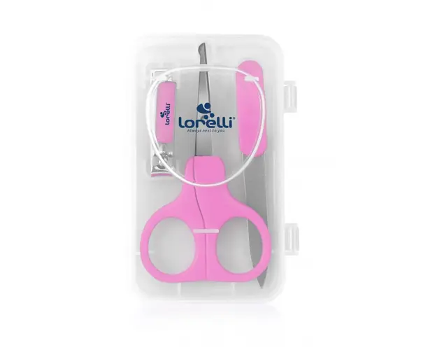 Set manichiura bebe 3 piese cu suport pink