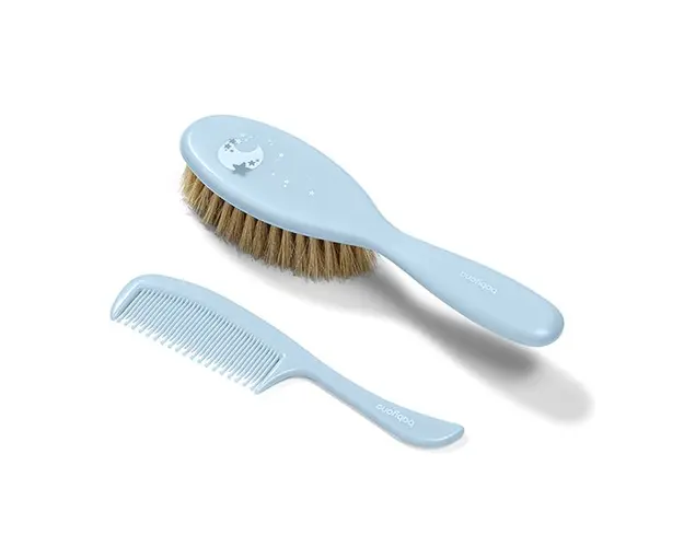 Set perie din par natural moale si pieptene Baby Ono Bleu