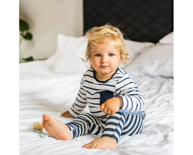 Set perie si pieptene BabyOno bleu din par moale