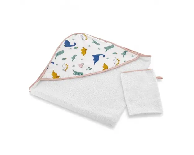 Set prosop si manusa de baie 72x72 cm BabyJem Dino