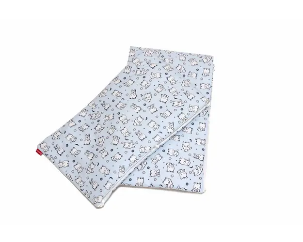 Set protectii patut Baby Bear albastru KidsDecor din bumbac 70x140 cm