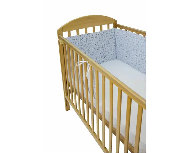 Set protectii patut din bumbac 60x120 cm Baby Bear albastru KidsDecor