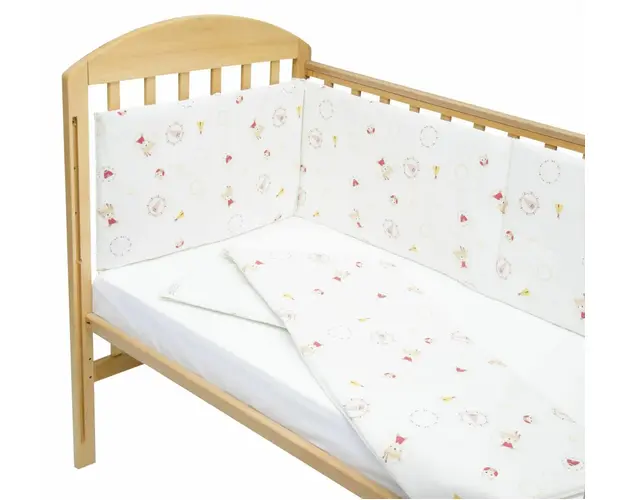 Set protectii patut Mici indieni KidsDecor din bumbac 60x120 cm