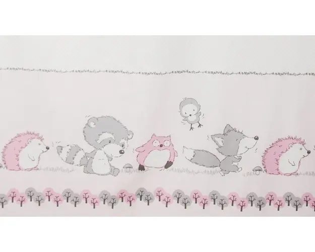 Set protectii patut Odette Pink din bumbac 50x100 cm