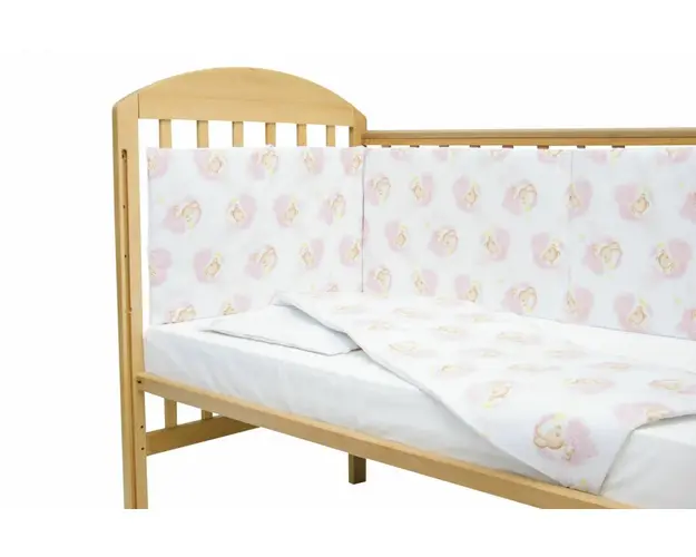 Set protectii patut Pink Bears Dream din bumbac 50x100 cm KidsDecor
