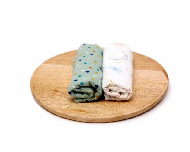 Set 2 scutece finet bebelusi KidsDecor The Stars and the Dreamy Sky 70x70 cm