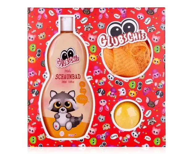 Set spuma de baie cu bila efervescenta si burete pentru copii Glubschis
