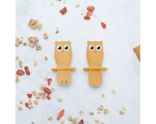 Set tacamuri din silicon AppeKids Owl Honey