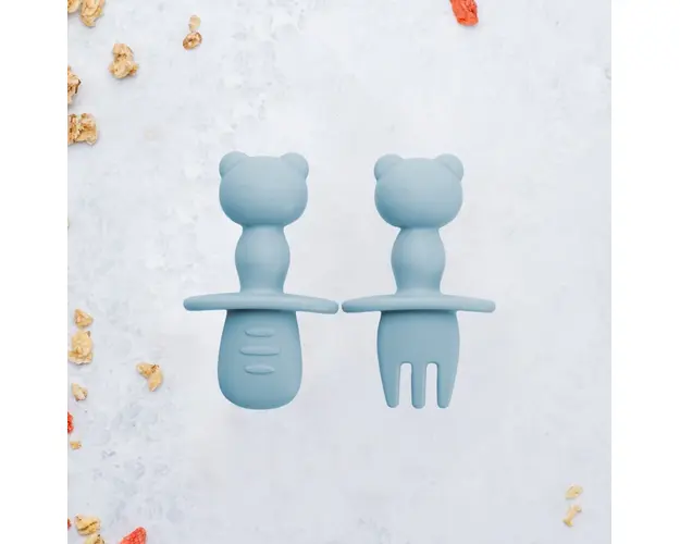 Set tacamuri din silicon AppeKids The Little Bear Aqua Blue