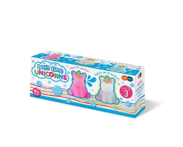 Set jucarii pentru baie Unicorni cu LED