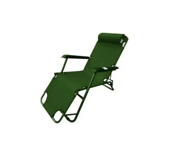Sezlong-scaun camping panza structura metalica verde