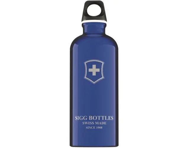 Bidon din aluminiu Sigg swiss emblem dark blue 0.6l