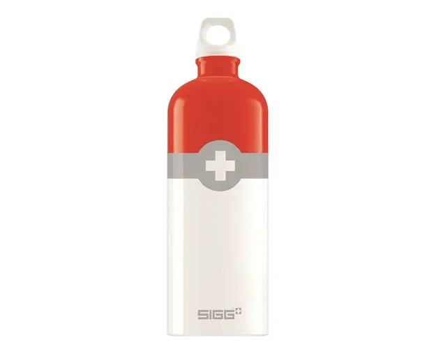 Bidon din aluminiu Sigg Swiss logo red 1l