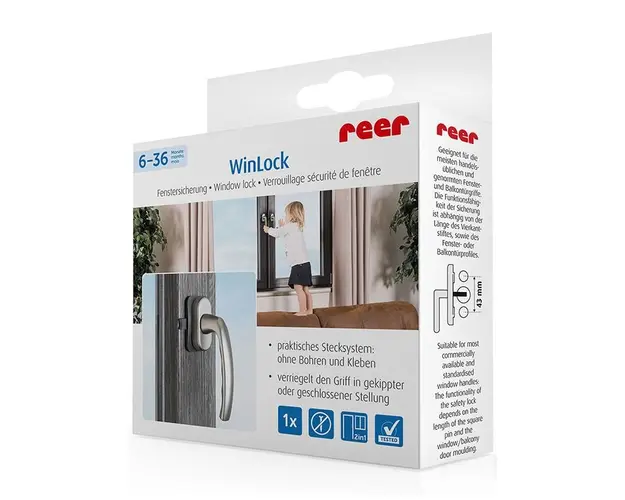 Siguranta pt usi balcon si ferestre gri Reer 70021