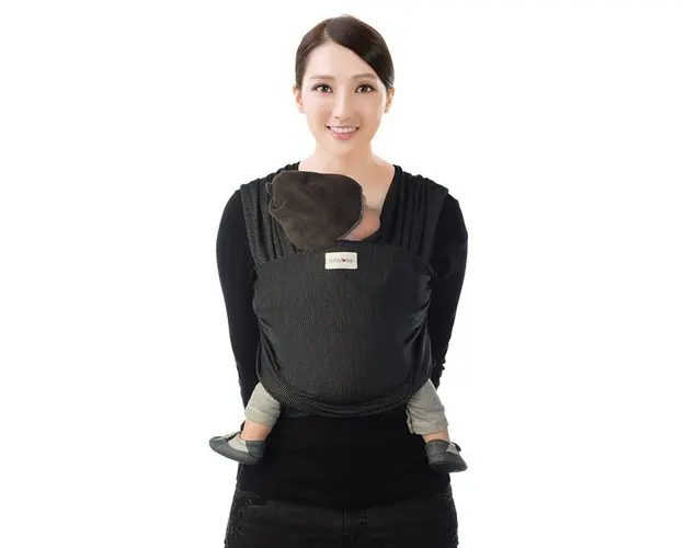 Sistem de purtare wrap elastic Tricot Slen Design Babylonia Black Stipple