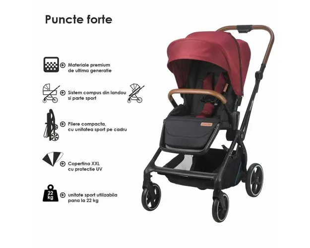 Sistem modular 3 in 1 Coccolle Saliara Cabernet + scoica Coccolle knox anthracite i-Size