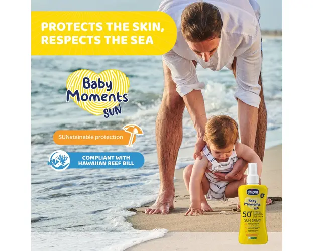 Spray protectie solara Chicco Baby Moments SPF50+ 150 ml