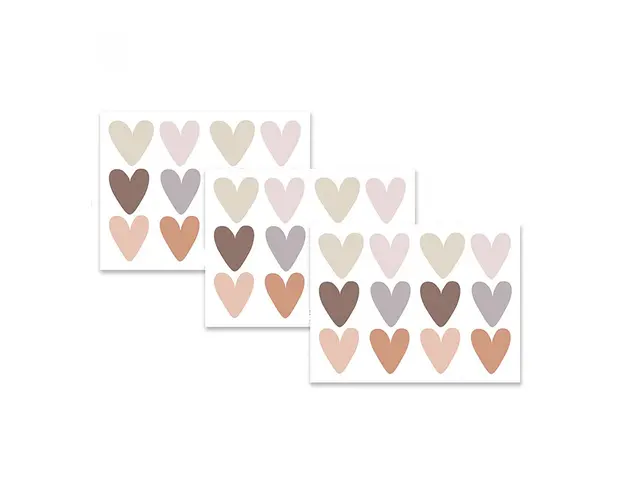 Sticker decorativ pentru copii autoadeziv Inimioare Boho 30x22,5 cm