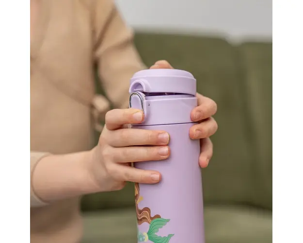 Sticla de baut cu pai Reer din otel inoxidabil 350ml violet