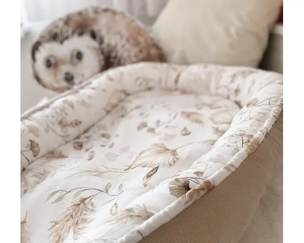 Suport de dormit by BabySteps Babynest Premium bumbac si catifea 70x35 cm Boho Beige