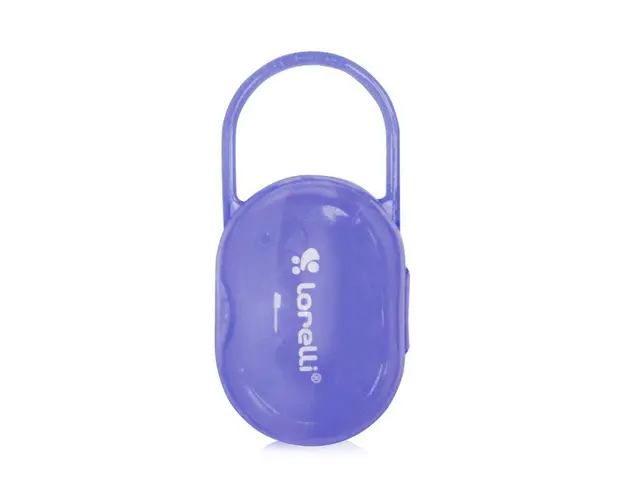 Suport transparent cu maner pentru 2 suzete sau tetine Violet