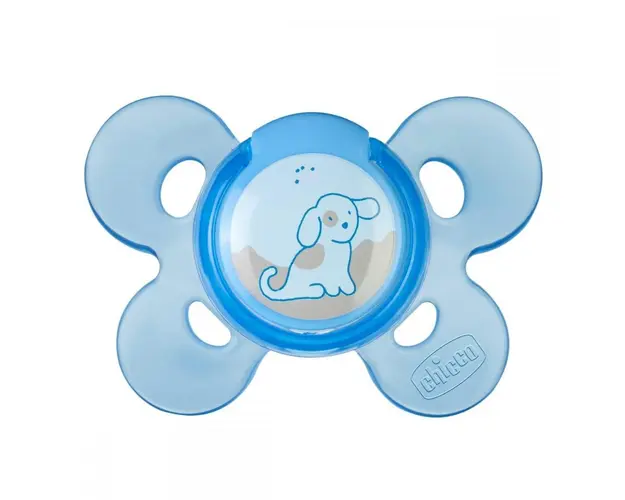 Suzeta Chicco silicon Physio Comfort forma ortodontica 0-6 luni bleu