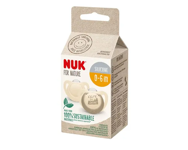 Set 2 suzete Nuk for Nature din silicon M1 0-6 luni crem