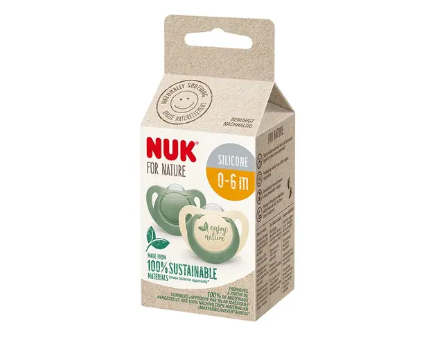 Set 2 suzete Nuk for Nature din silicon M1 0-6 luni verde