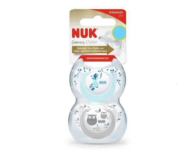 Set 2 suzete Nuk Genius Color Silicon M1 bleu 0-6 luni