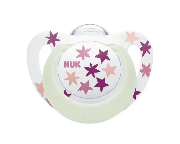 Suzeta Nuk Star Night silicon 6-18 luni M2 roz