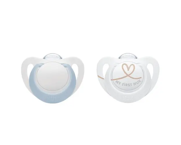 Set 2 suzete Nuk Star Silicon 0-6 luni bleu