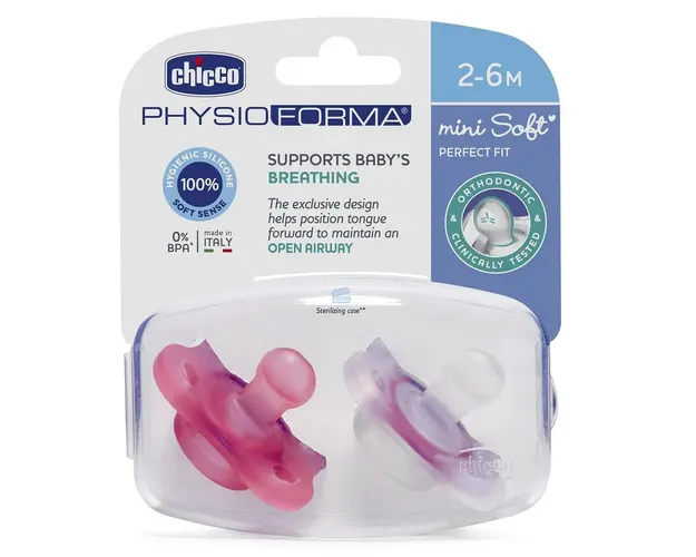 Suzete silicon Chicco PhysioForma MiniSoft fata 2-6 luni