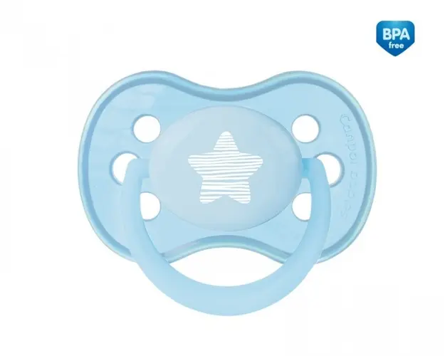 Suzeta silicon simetrica 6-18 m Pastelove albastru