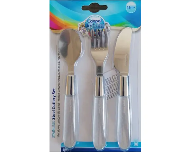 Tacamuri din inox pentru copii lingura, furculita si cutit