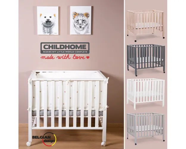 Tarc Childhome 94 cu roti 75x95 cm lemn alb