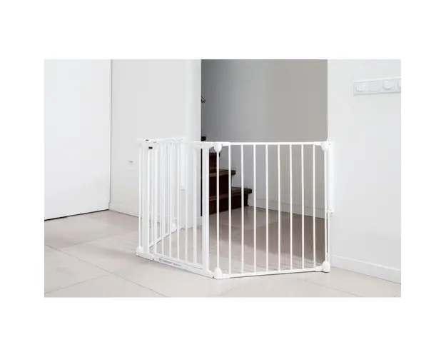 Tarc de siguranta modular cu 5 panouri metal alb Noma N94047