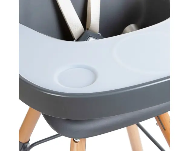 Tavita scaun de masa Childhome Evolu + protectie din silicon antracit