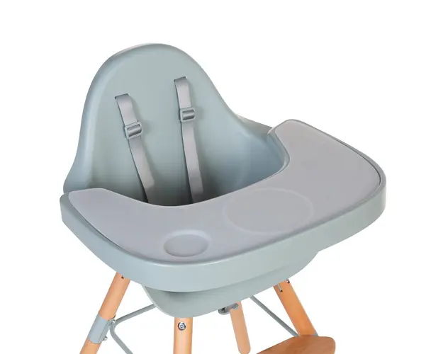 Tavita scaun de masa Childhome Evolu + protectie din silicon menta