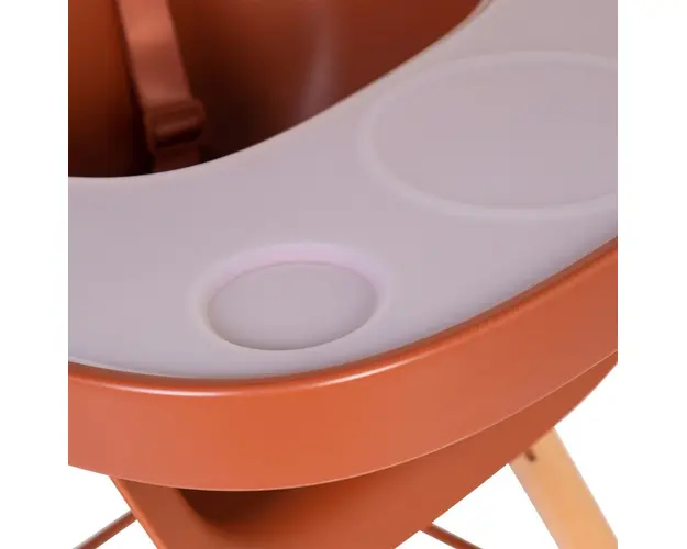 Tavita scaun de masa Childhome Evolu + protectie din silicon ruginiu
