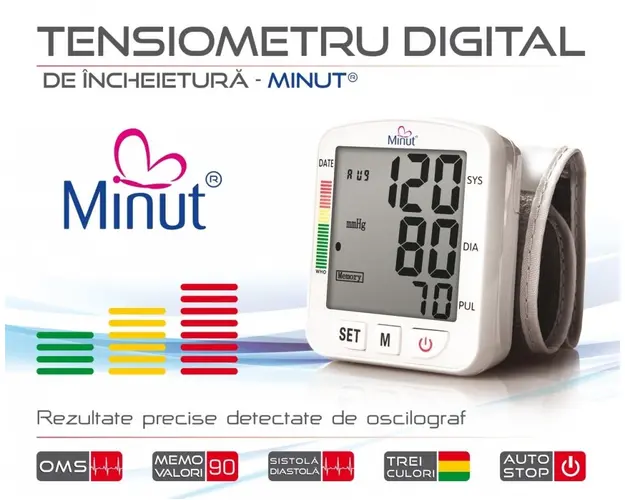 Tensiometru digital Minut pentru incheietura mainii