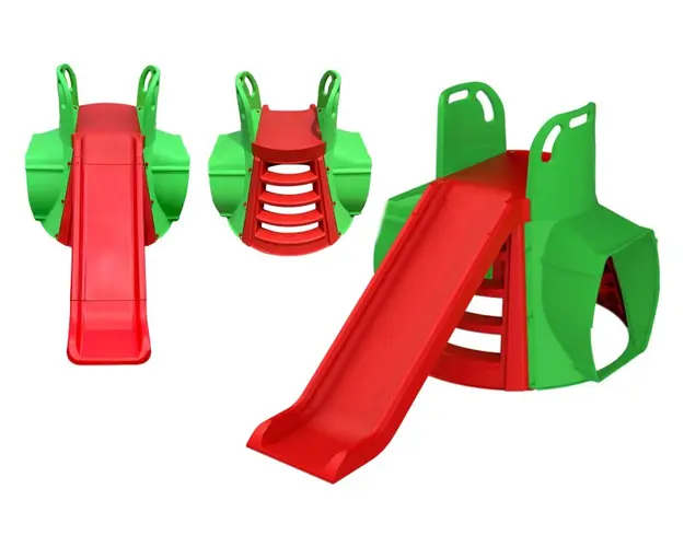 Tobogan cu tunel MyKids 0147013 verde rosu