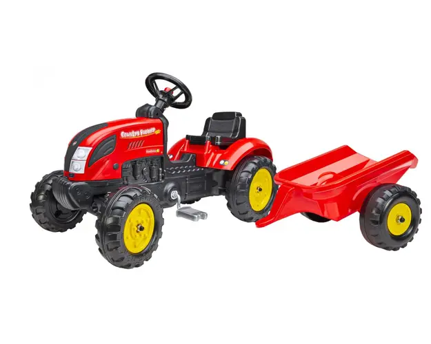 Tractor cu pedale si remorca pentru copii Falk rosu 2058L