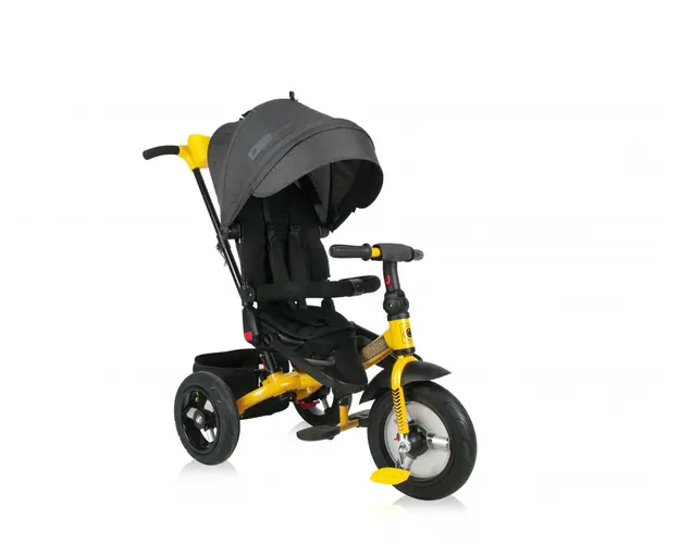 Tricicleta multifunctionala 4 in 1 Jaguar Air roti mari cu camera Black Yellow