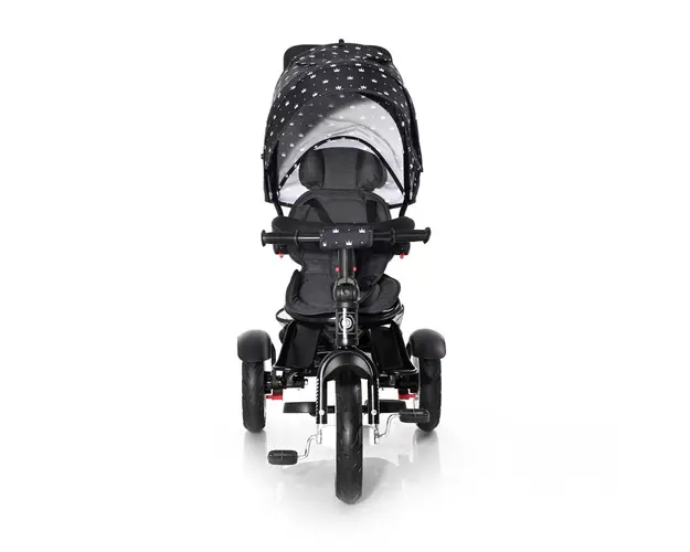 Tricicleta multifunctionala 4 in 1 Neo Air roti mari cu camera Black Crowns
