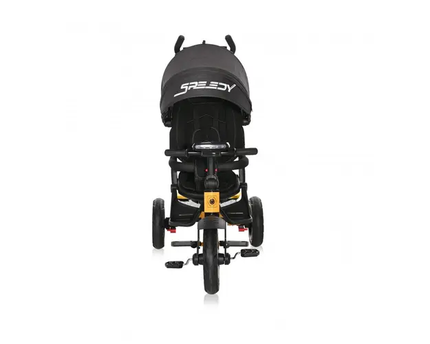 Tricicleta multifunctionala 4 in 1 Speedy Air scaun rotativ Yellow Black