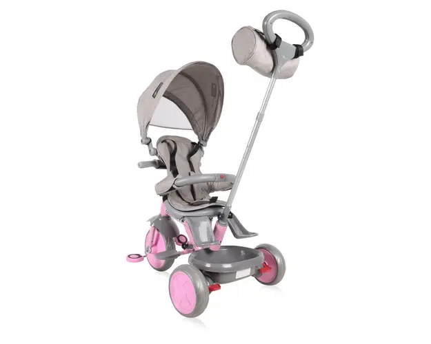 Tricicleta pentru copii Lucky Crew multifunctionala grey pink