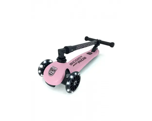 Trotineta copii pliabila cu roti luminoase Scoot Ride HighwayKick 3 Rose