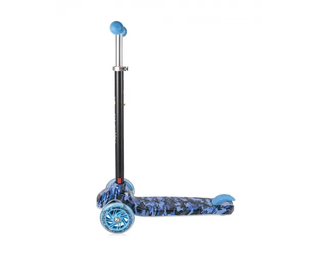 Trotineta pentru copii Yuppee roti cu lumini pliabila Blue Military
